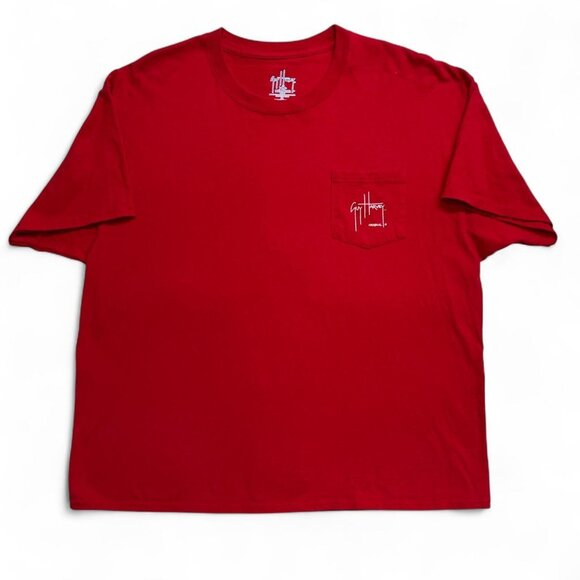 Guy Harvey Men’s XL Red Cotton Graphic Fish T‑Shirt Preshrunk Casual Tee - Picture 1 of 5